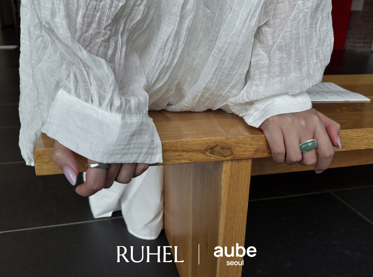 [X RUHEL] HALF JADE RING