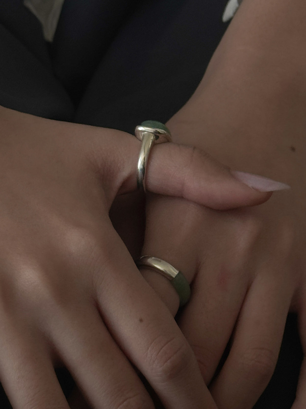 [X RUHEL] SQUARE JADE RING
