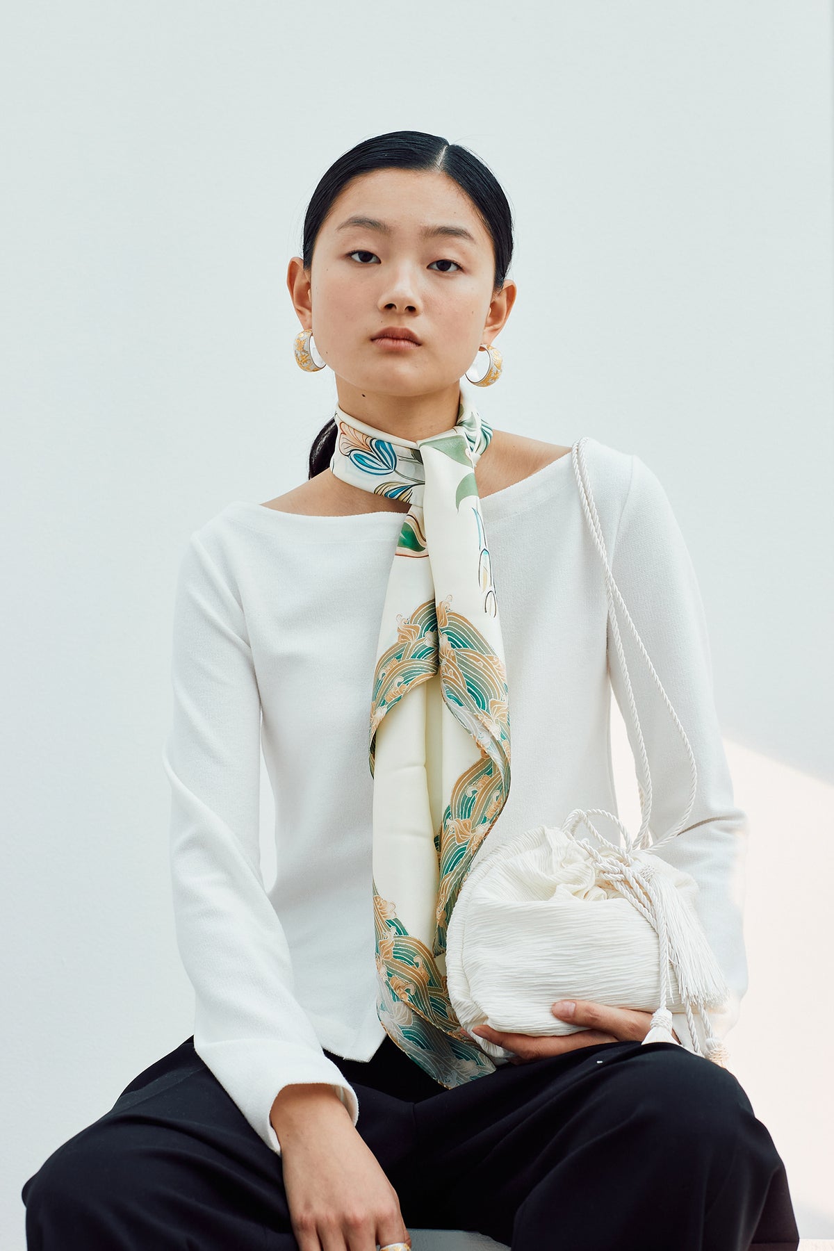 ORIENTAL FLORAL SCARF
