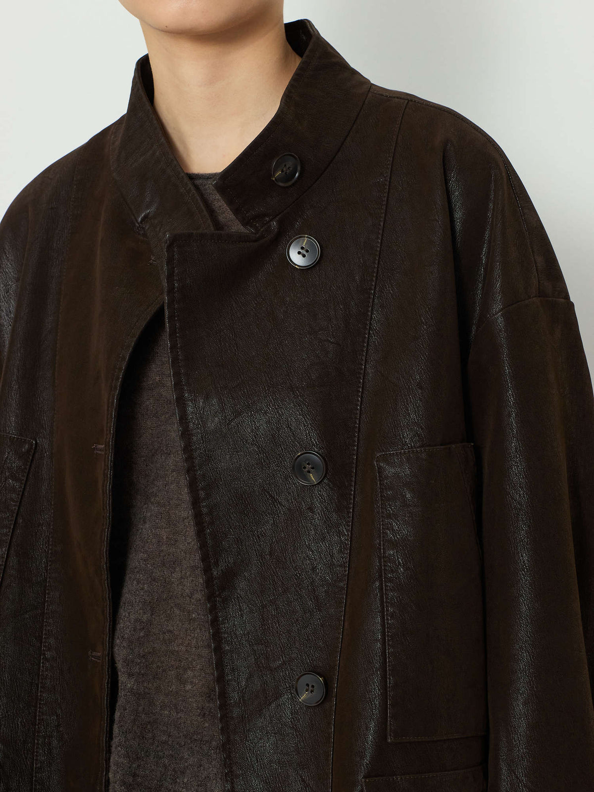 NUBUCK SAFARI LEATHER JACKET [BROWN] 11