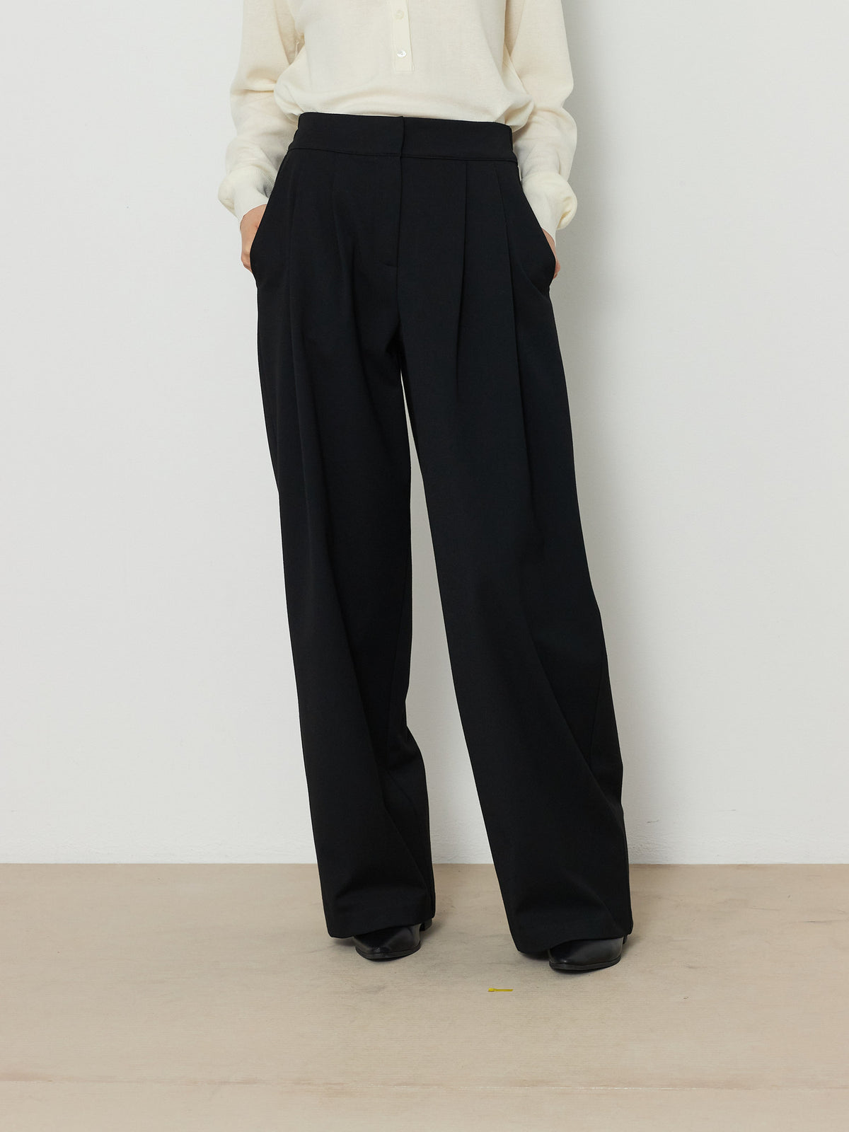 BANDING WIDE PANTS [BLACK] 4