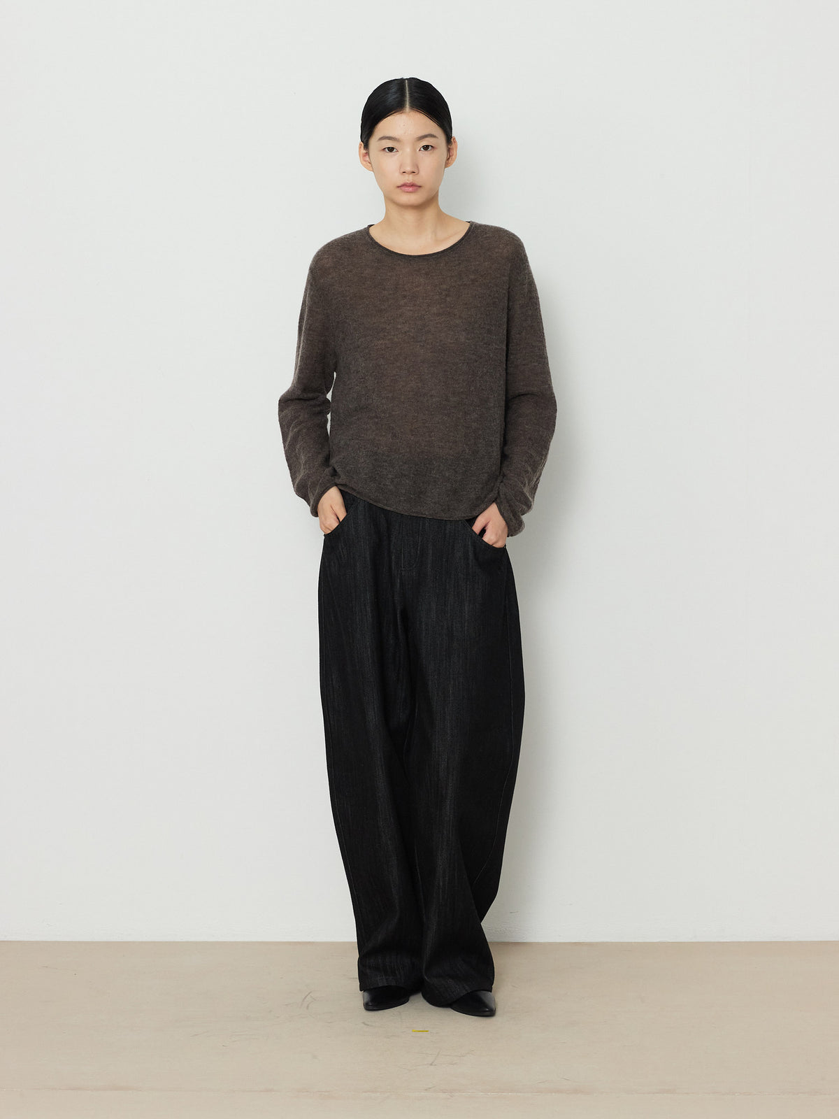 GAUZE ROUND KNIT [BROWN] 12