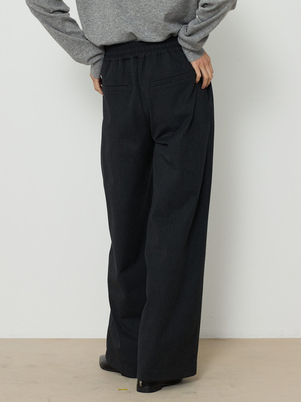 BANDING WIDE PANTS [CHARCOAL] 6