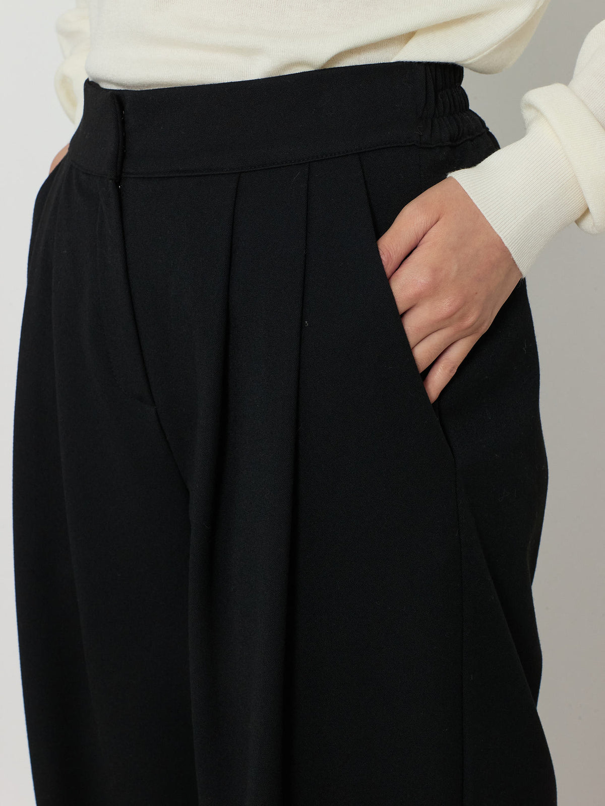 BANDING WIDE PANTS [BLACK] 10