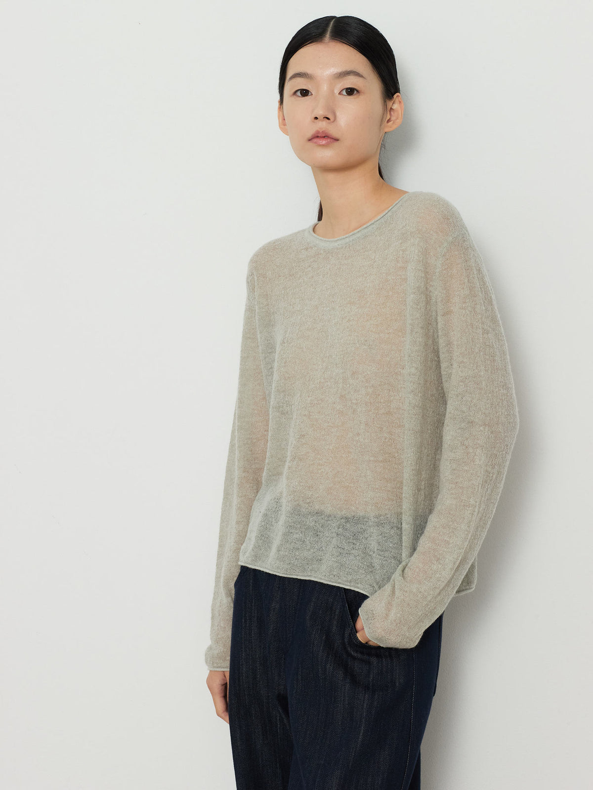 GAUZE ROUND KNIT [LIGHT KHAKI] 7