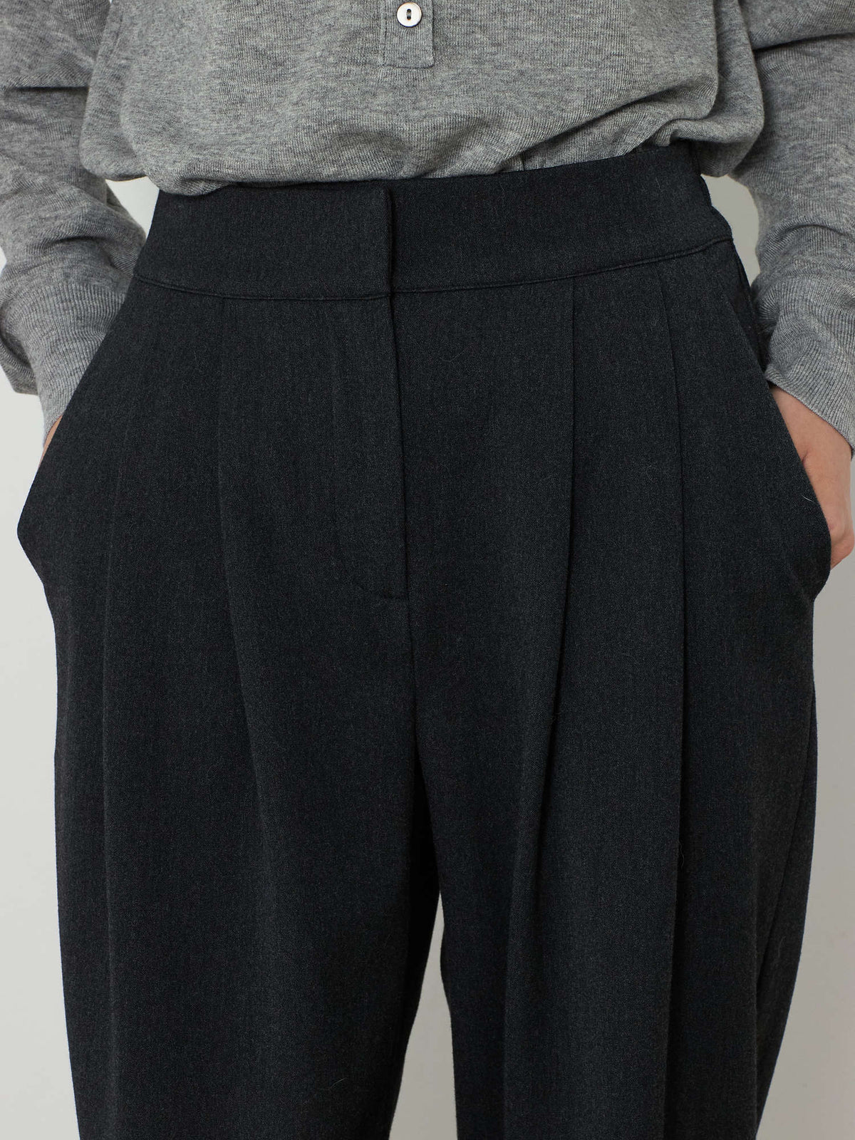 BANDING WIDE PANTS [CHARCOAL] 7