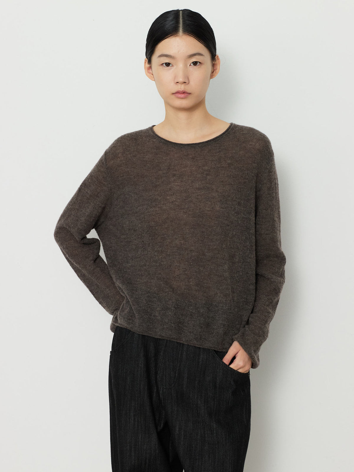 GAUZE ROUND KNIT [BROWN] 6
