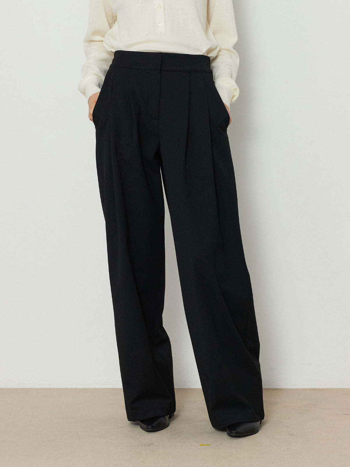 BANDING WIDE PANTS [BLACK]