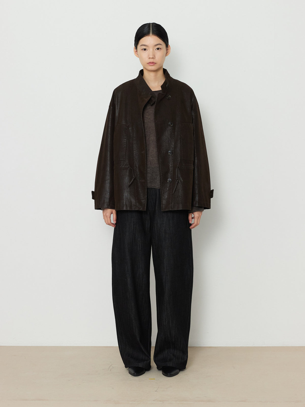 NUBUCK SAFARI LEATHER JACKET [BROWN] 1