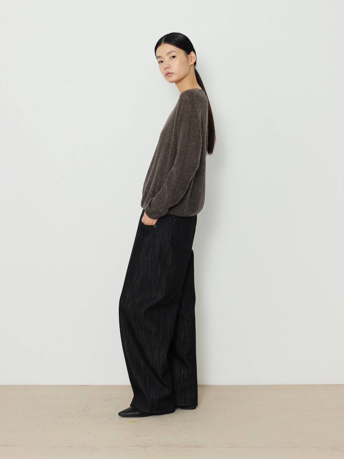 GAUZE ROUND KNIT [BROWN] 13