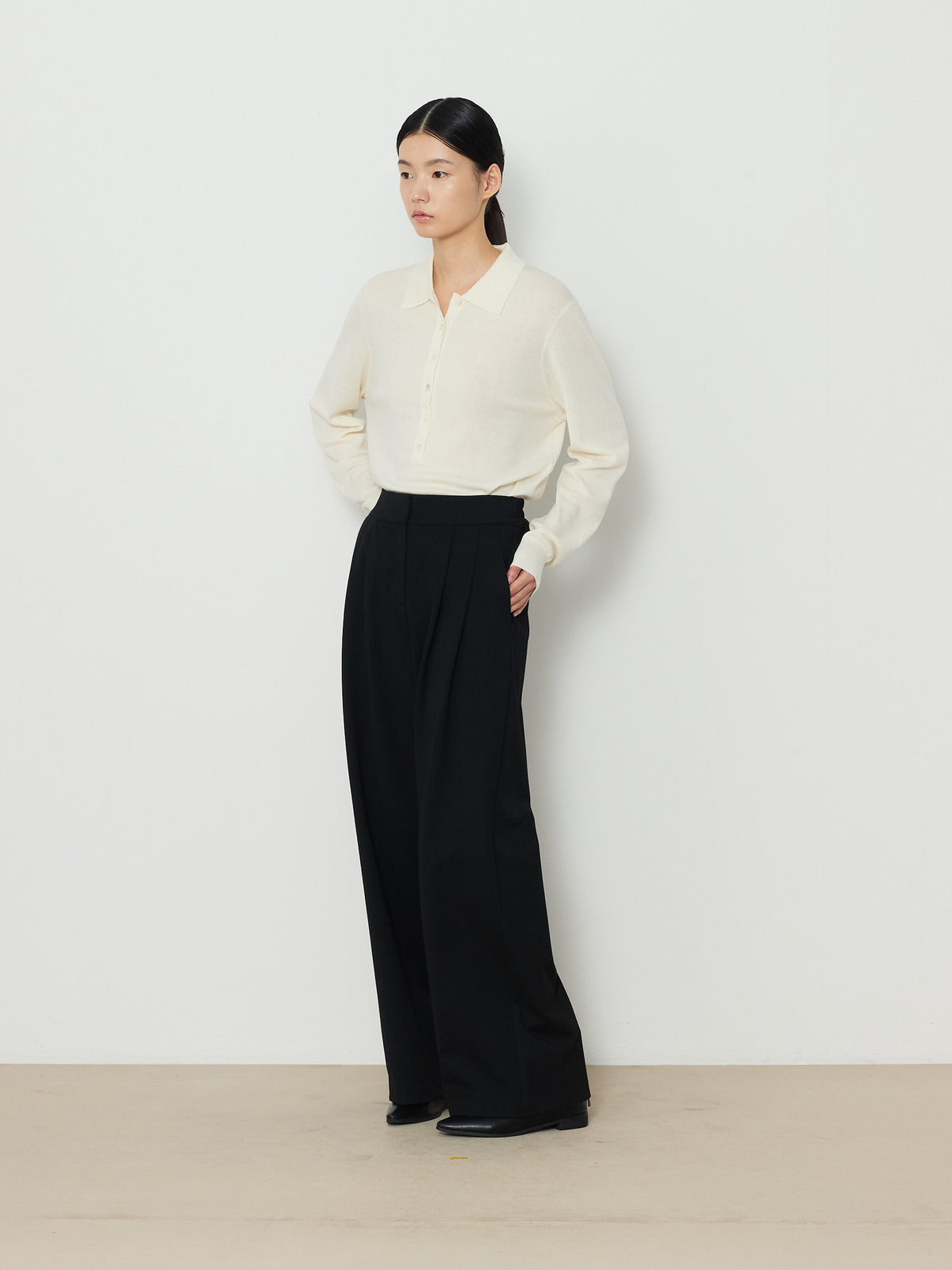 BANDING WIDE PANTS [BLACK] 13