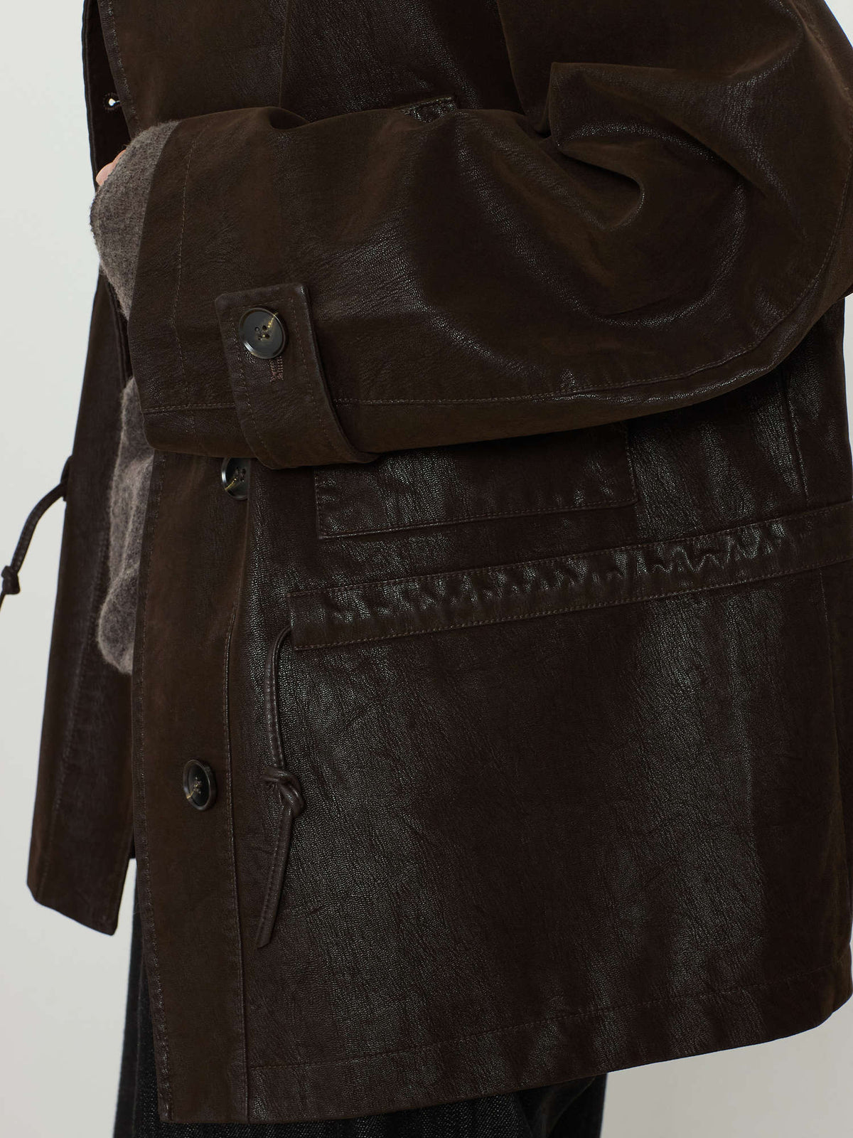 NUBUCK SAFARI LEATHER JACKET [BROWN] 13