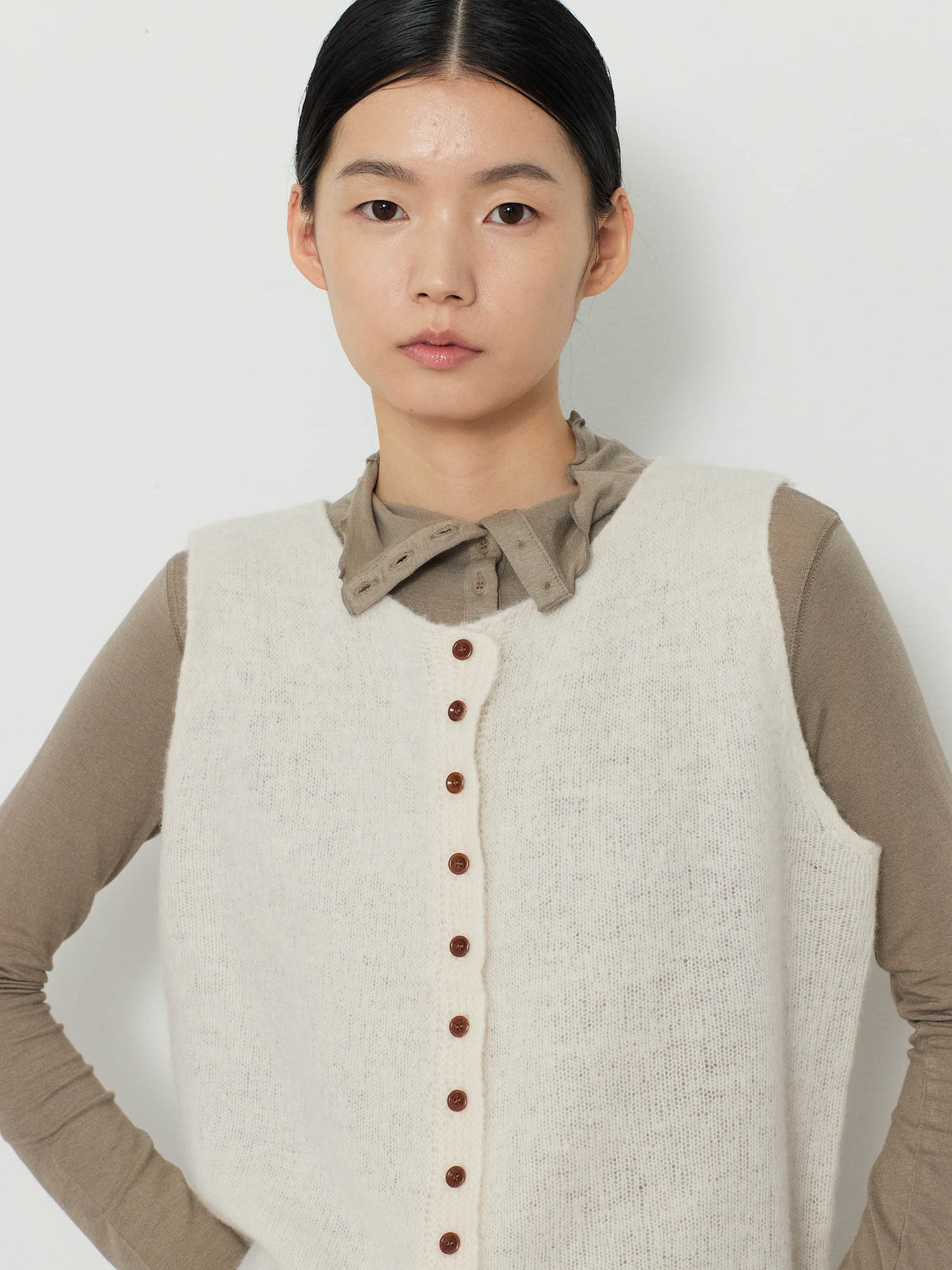 ALPACA BLEND KNIT VEST [CREAM] 9