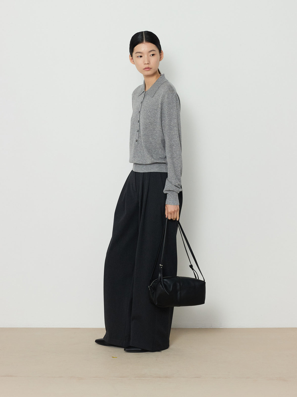 SOLID COLLAR KNIT [GRAY] 12