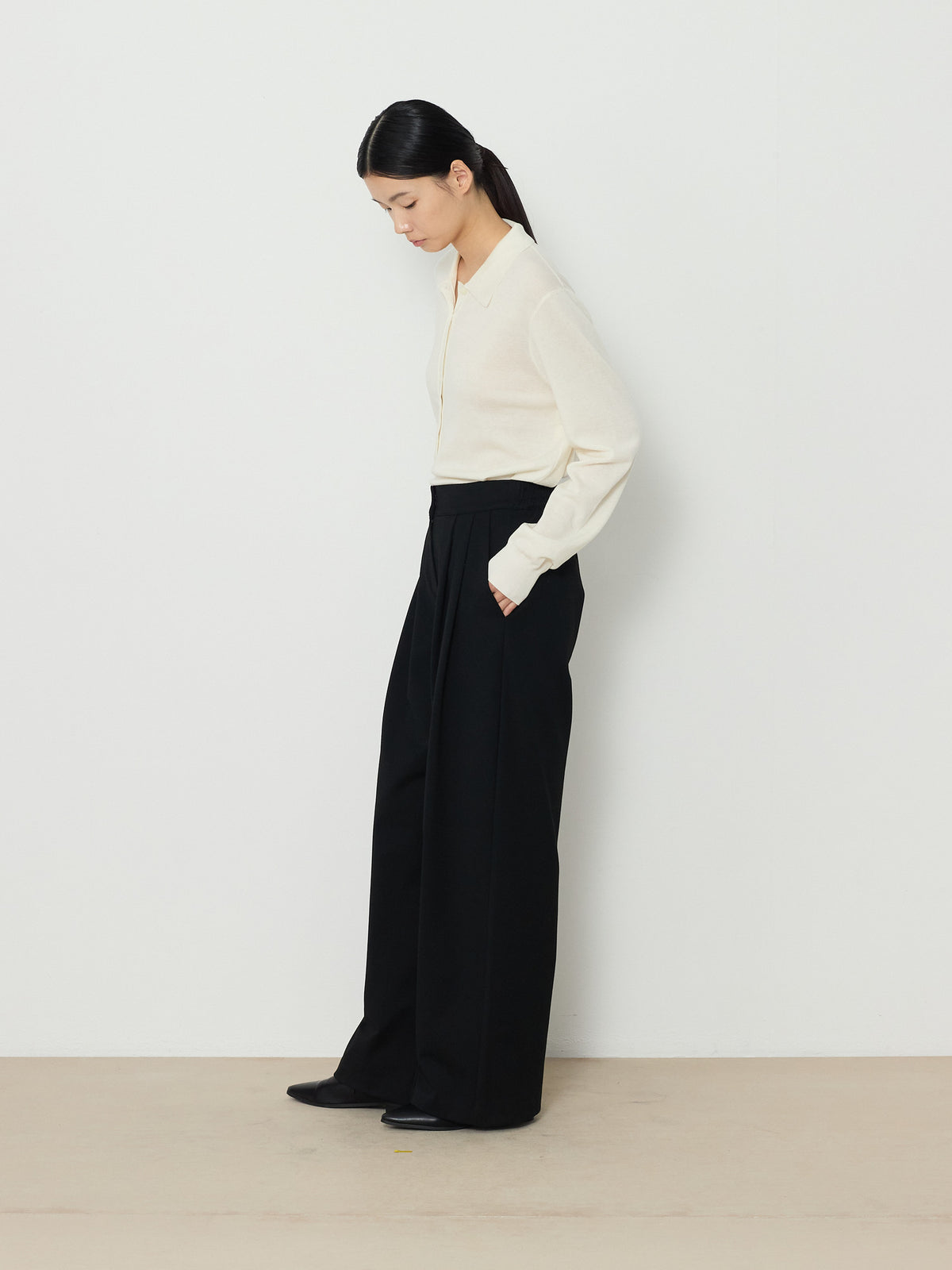 BANDING WIDE PANTS [BLACK] 14