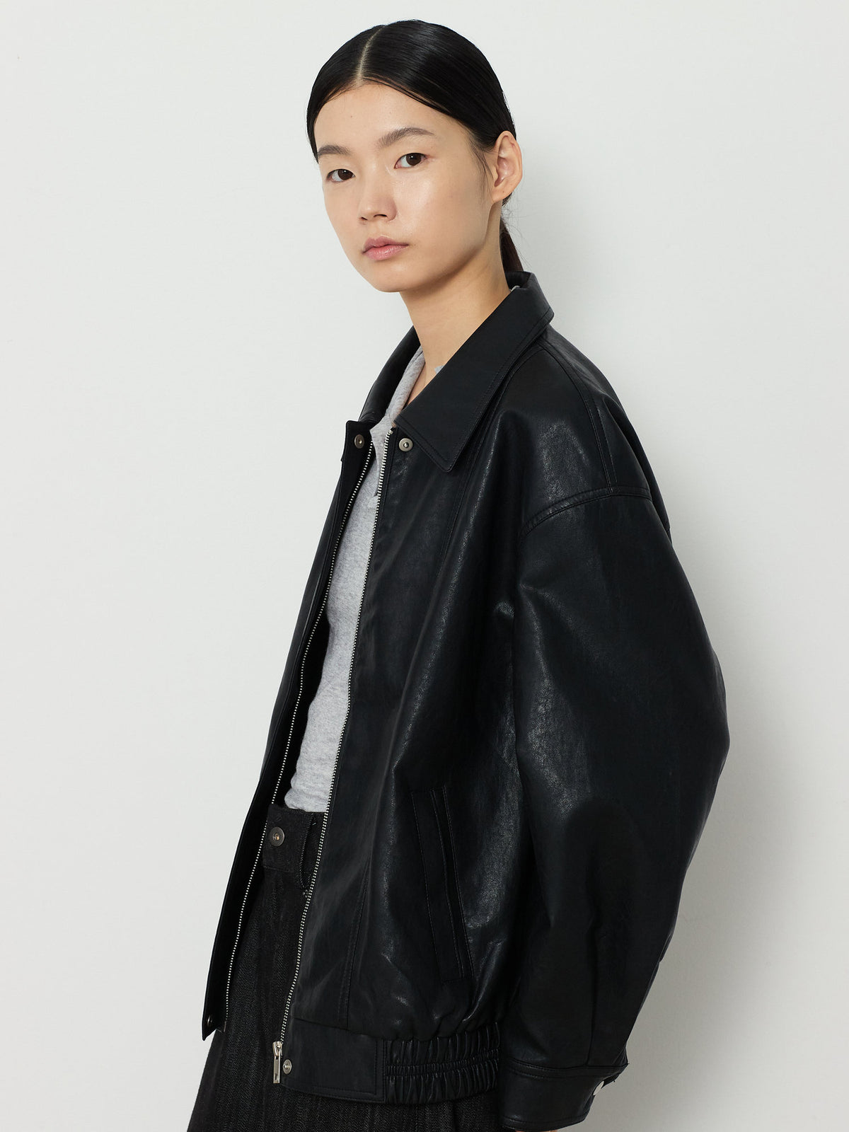 ECO LEATHER BLOUSON [BLACK] 6