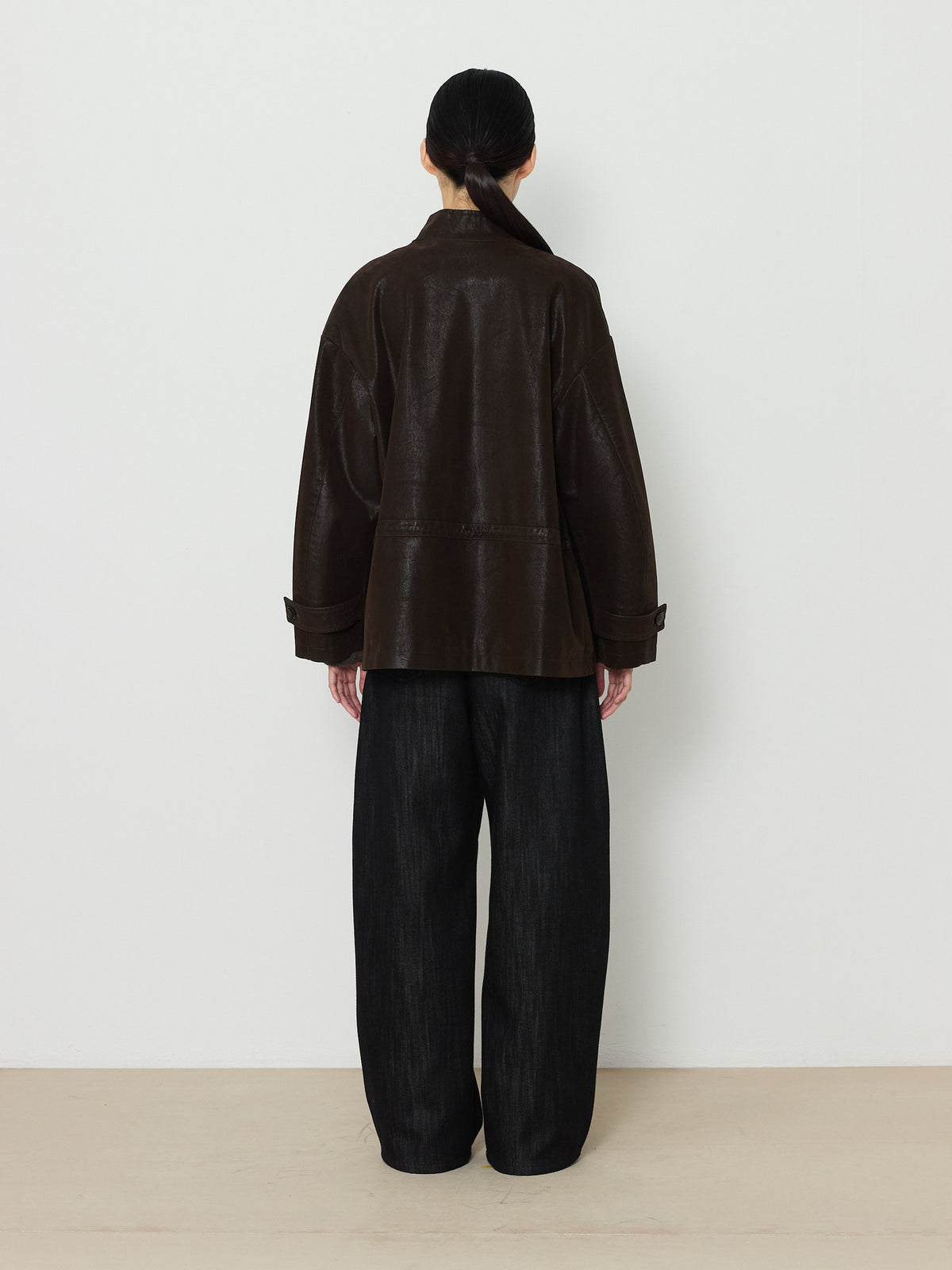NUBUCK SAFARI LEATHER JACKET [BROWN] 3