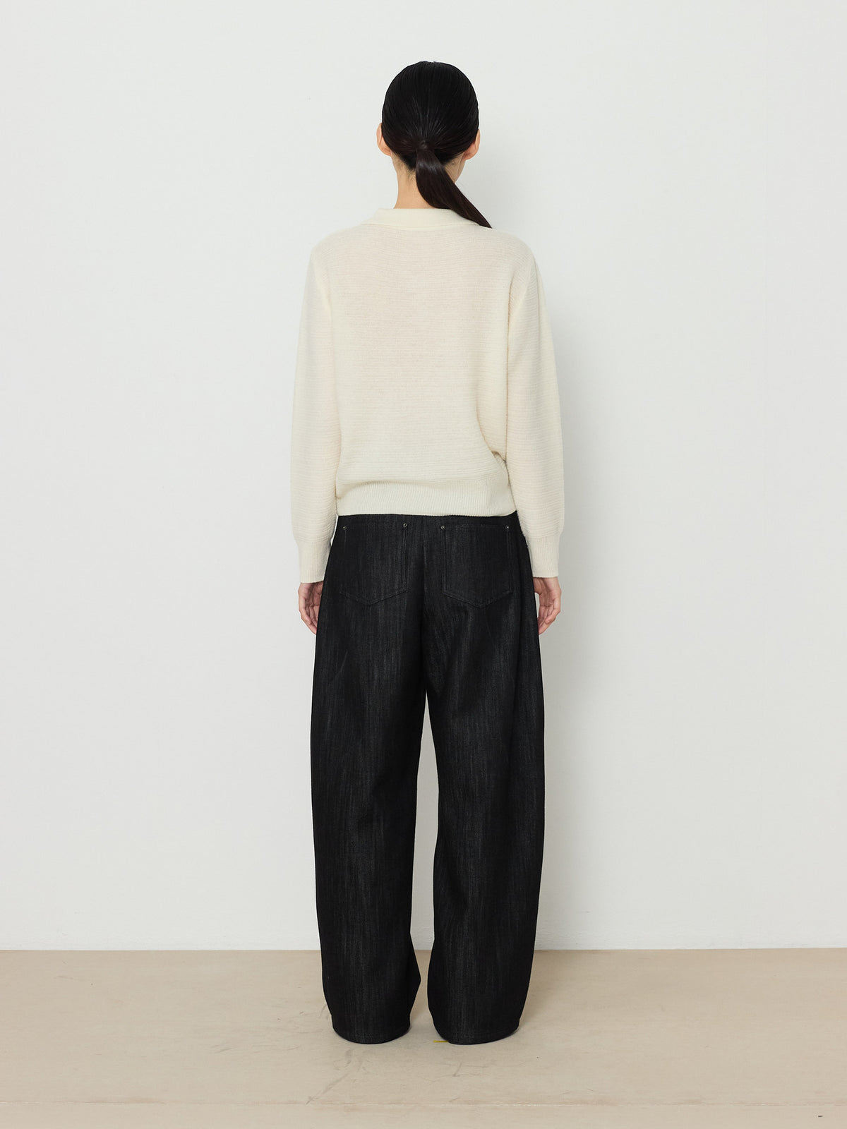 STRIPE JACQUARD COLLAR KNIT [CREAM] 4