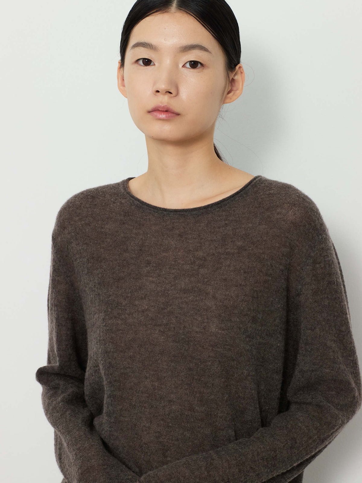 GAUZE ROUND KNIT [BROWN] 8
