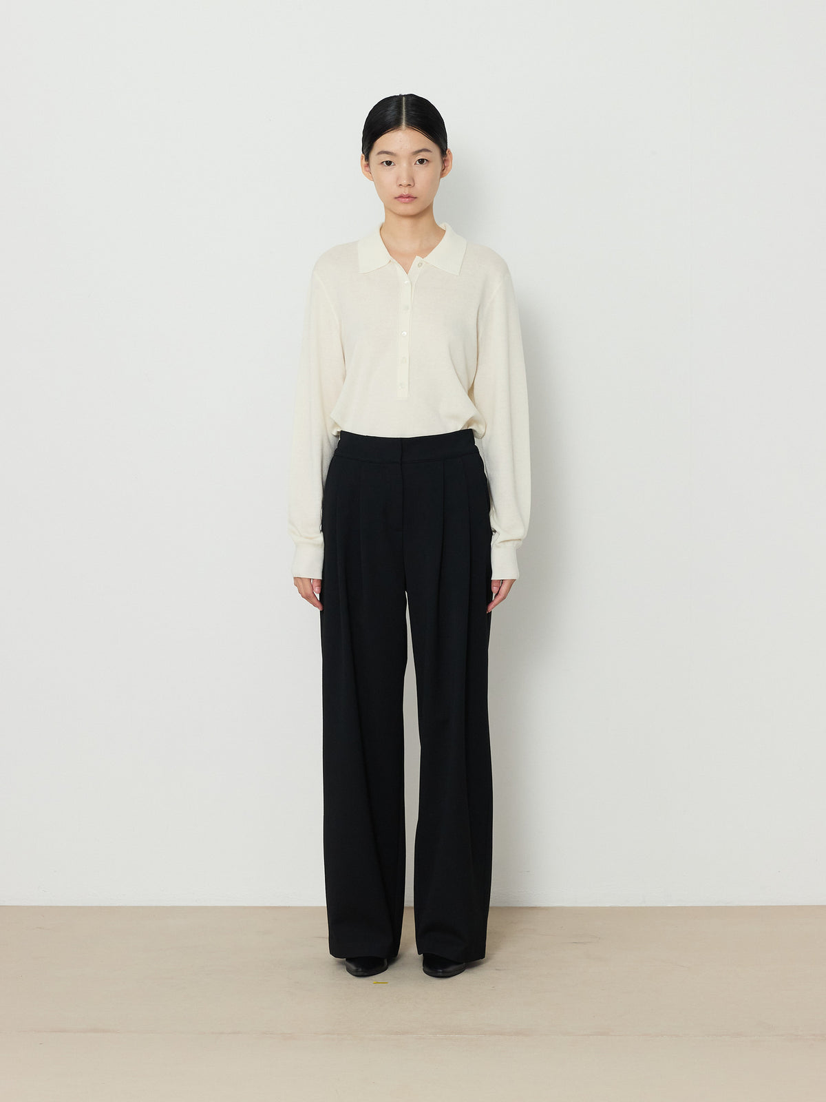 BANDING WIDE PANTS [BLACK] 1
