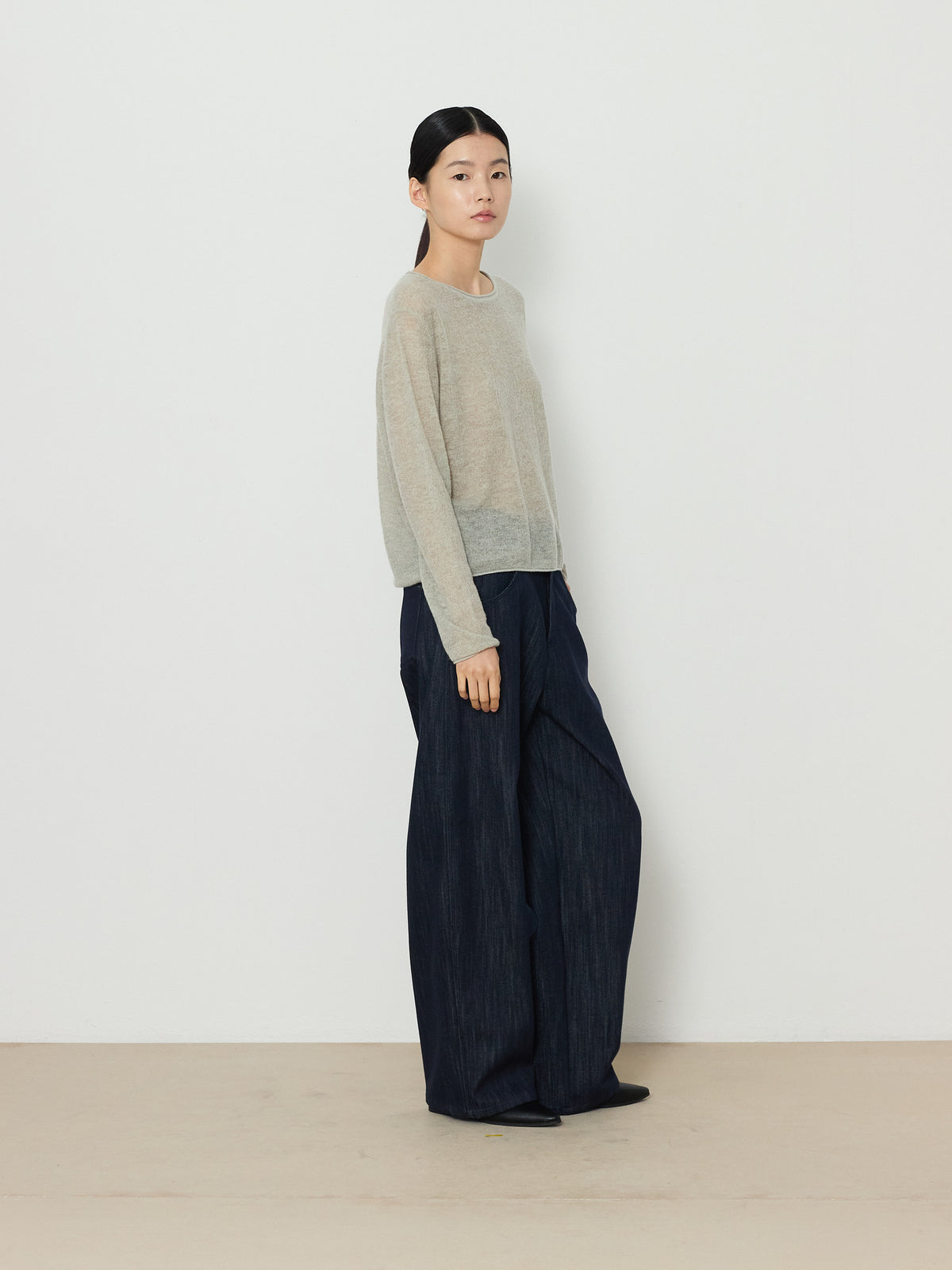 GAUZE ROUND KNIT [LIGHT KHAKI] 11