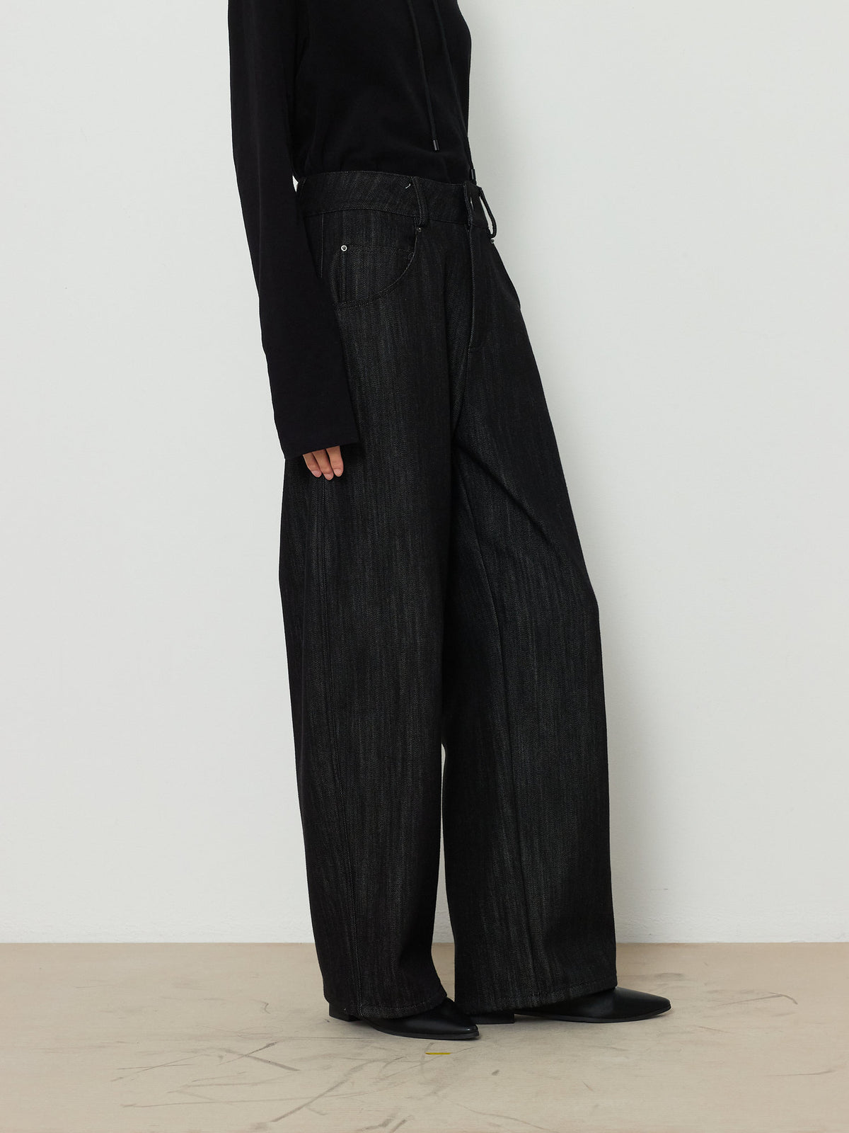 BARREL DENIM PANTS [BLACK] 7