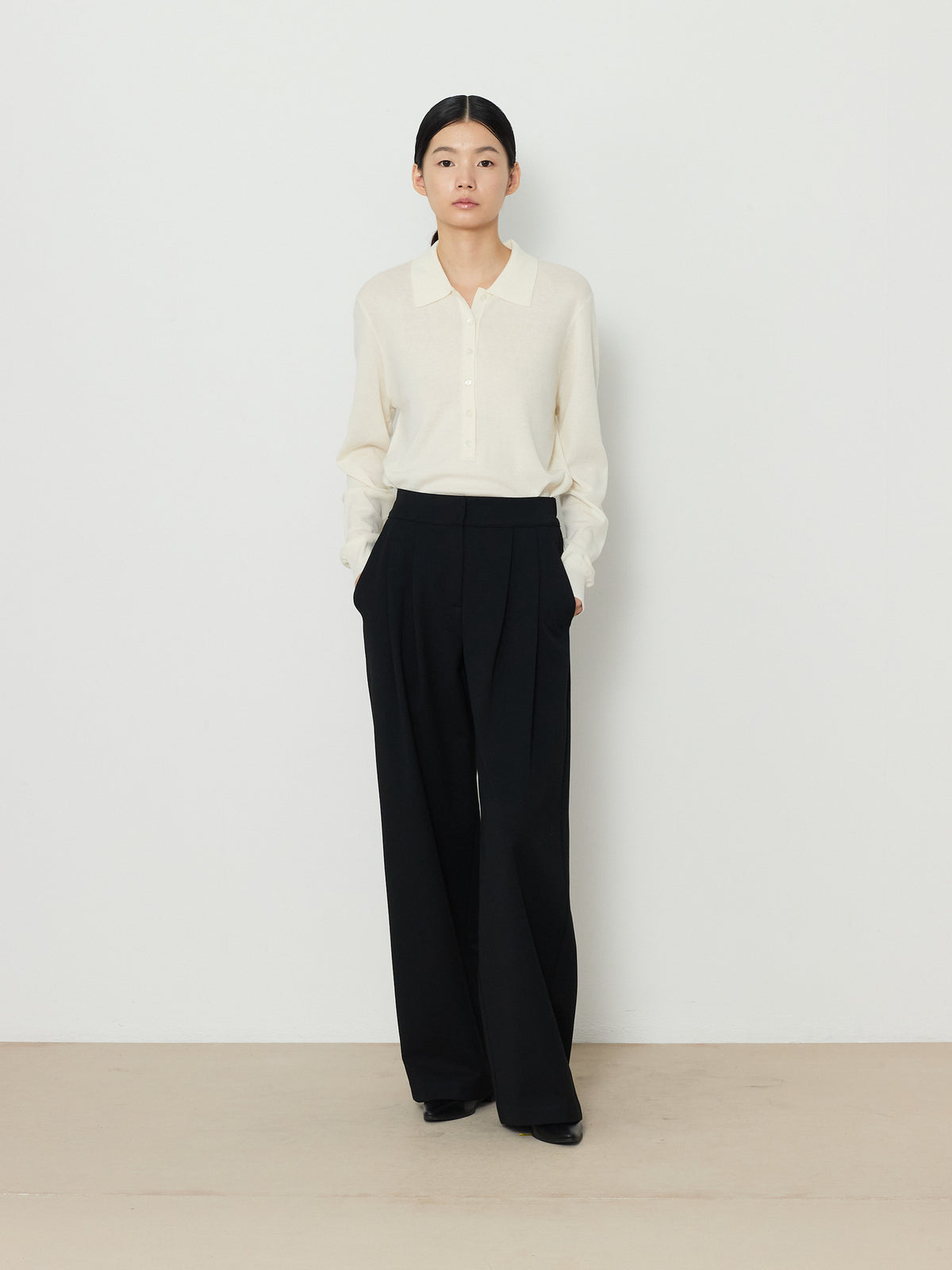 BANDING WIDE PANTS [BLACK] 12