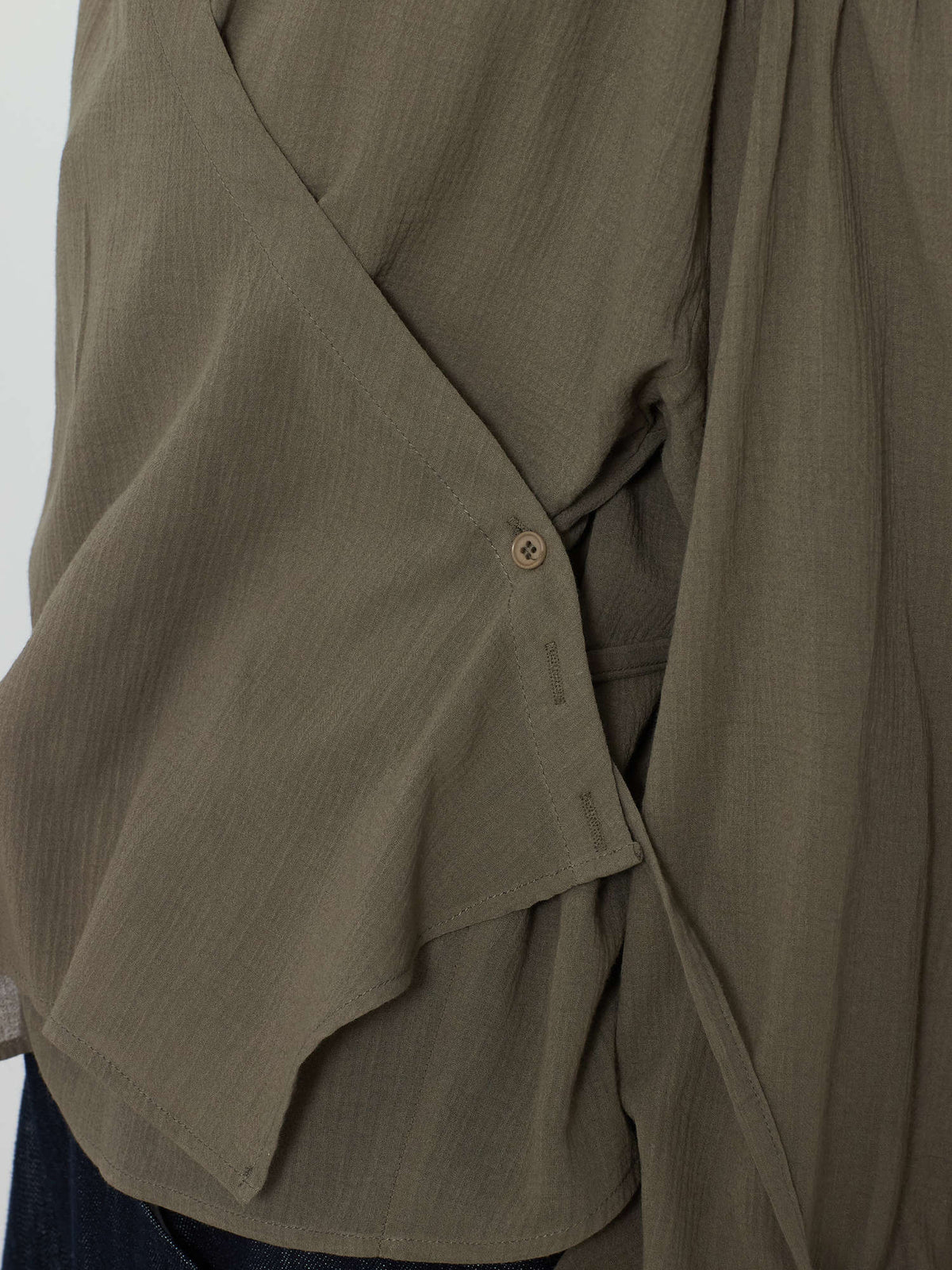 WRAP CARDIGAN BUTTON BLOUSE [KHAKI] 13