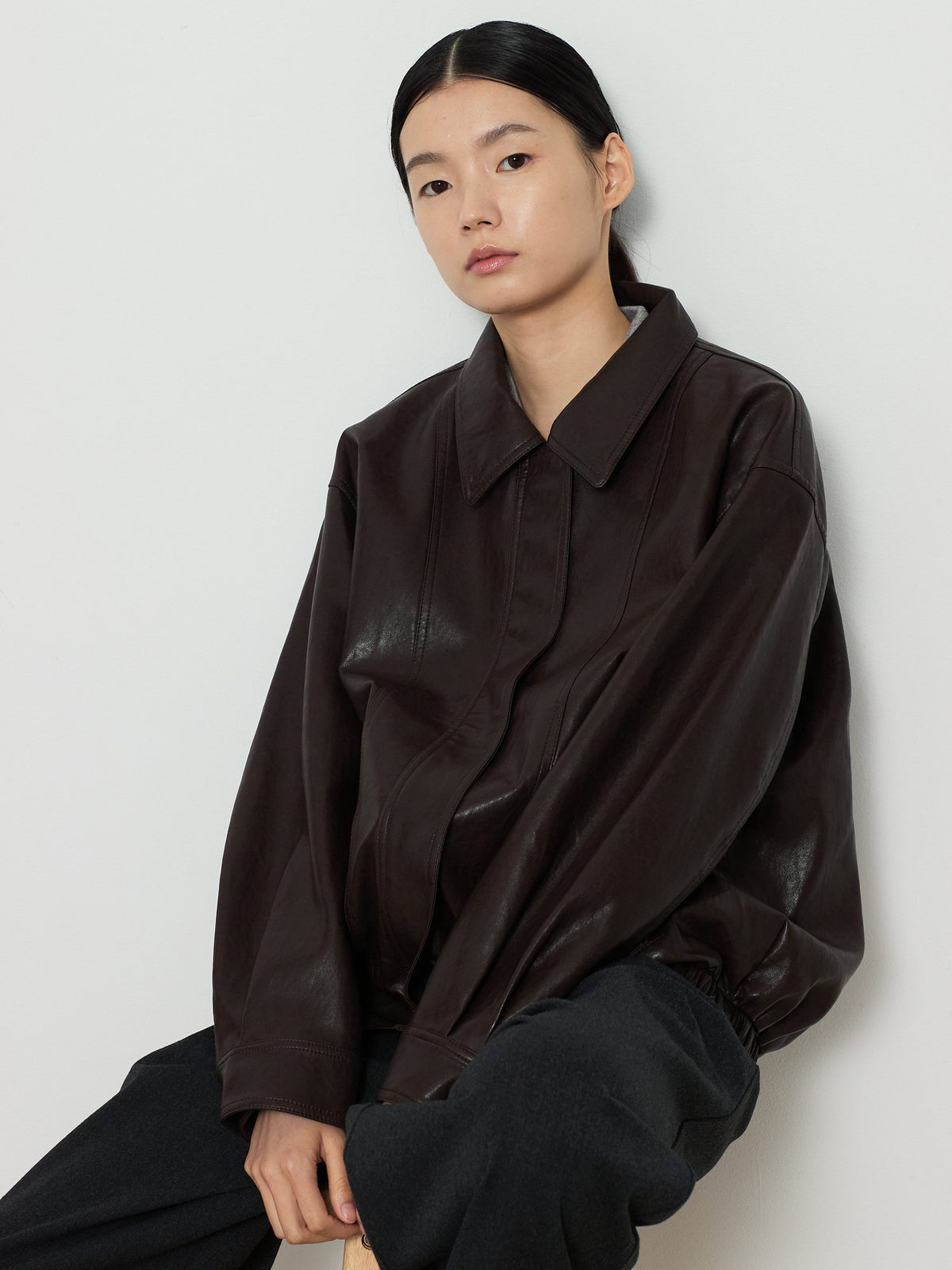 ECO LEATHER BLOUSON [BROWN] 8
