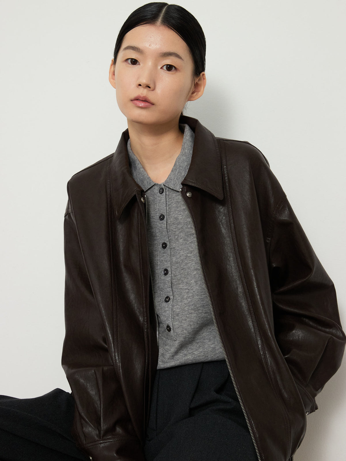 SOLID COLLAR KNIT [GRAY] 14