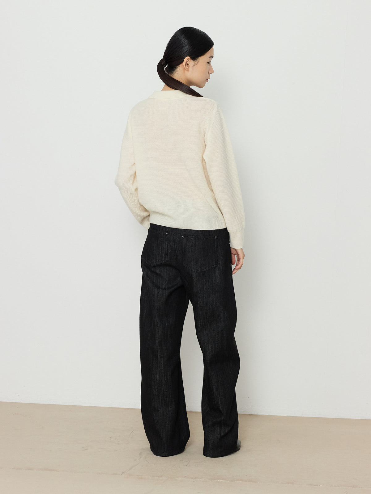 STRIPE JACQUARD COLLAR KNIT [CREAM] 15