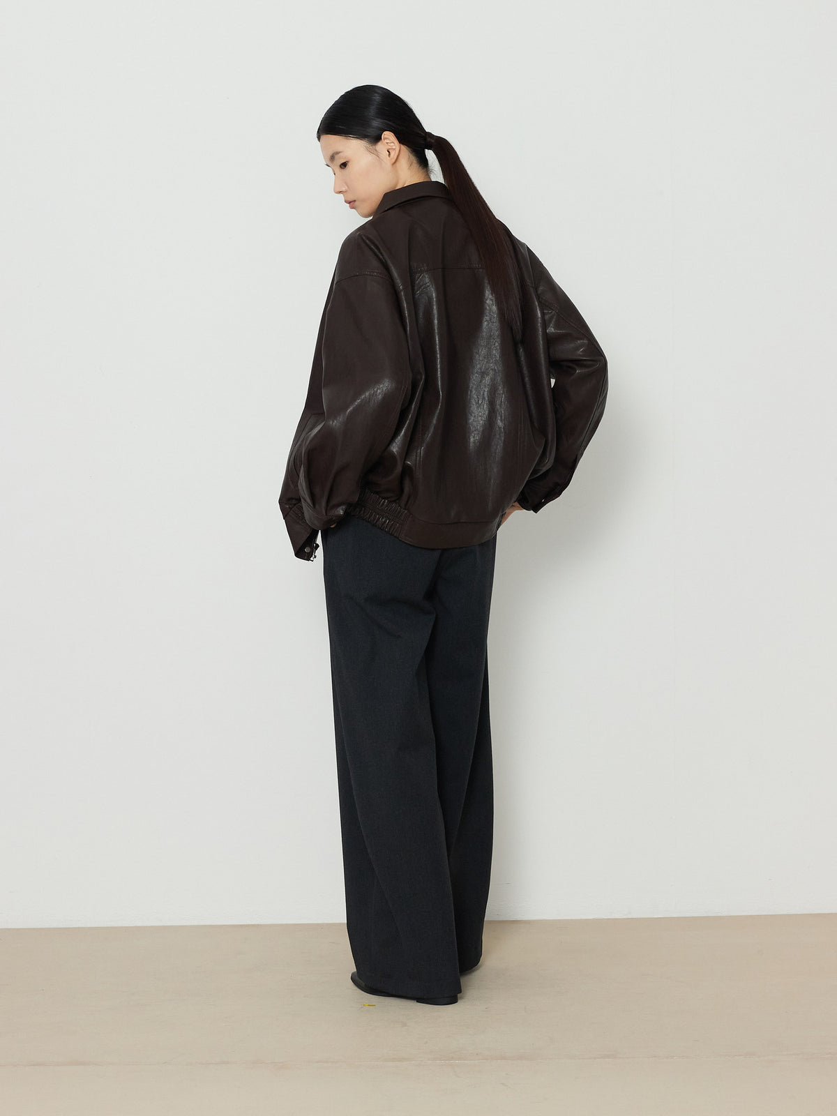BANDING WIDE PANTS [CHARCOAL] 16