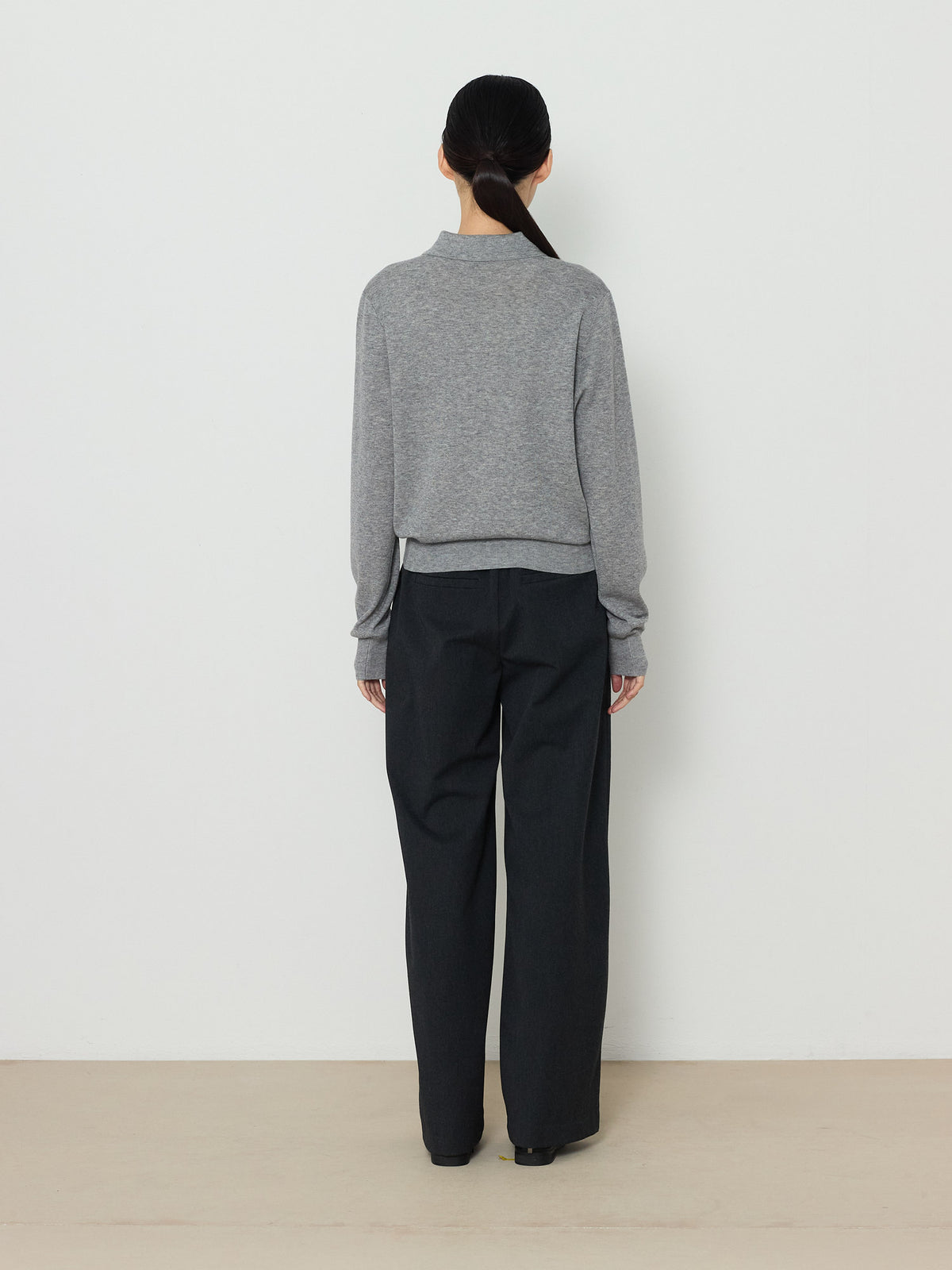 SOLID COLLAR KNIT [GRAY] 3