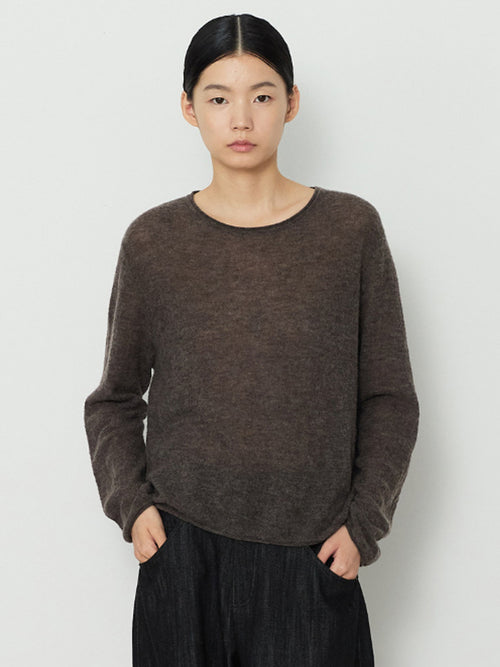 GAUZE ROUND KNIT [BROWN]