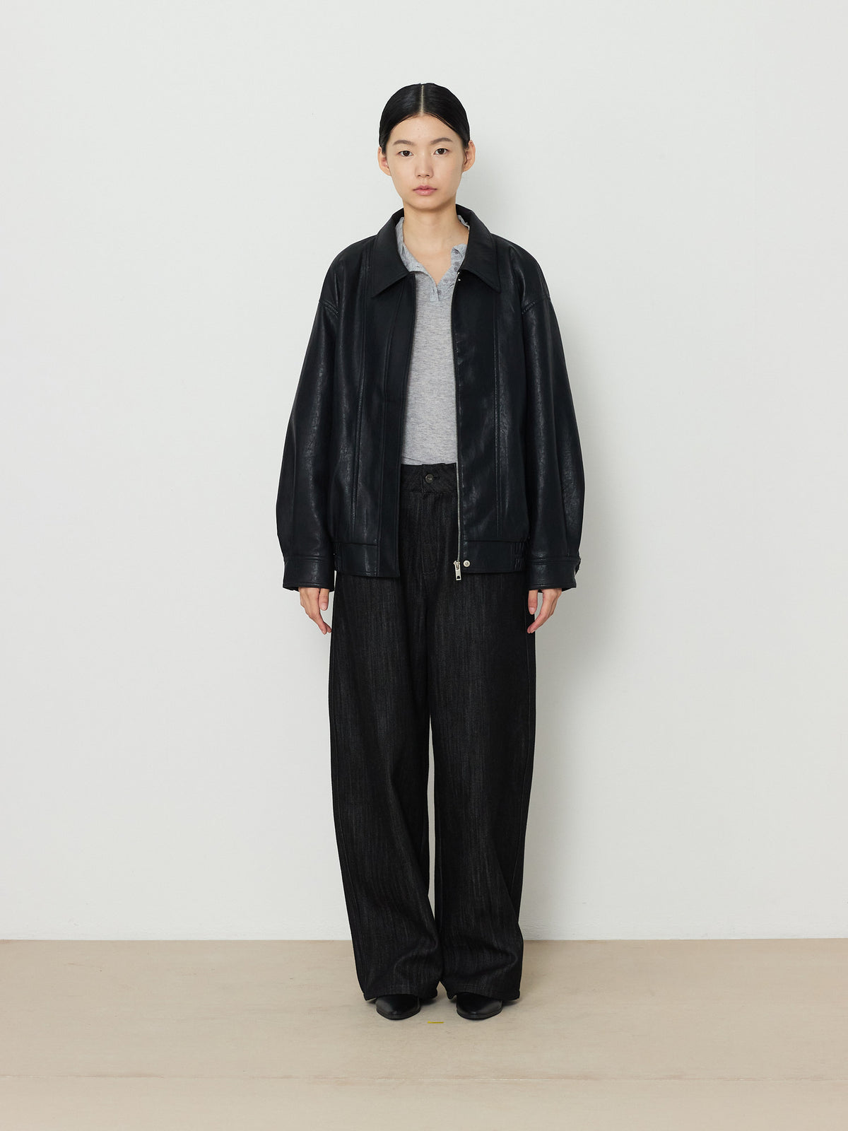 ECO LEATHER BLOUSON [BLACK] 1