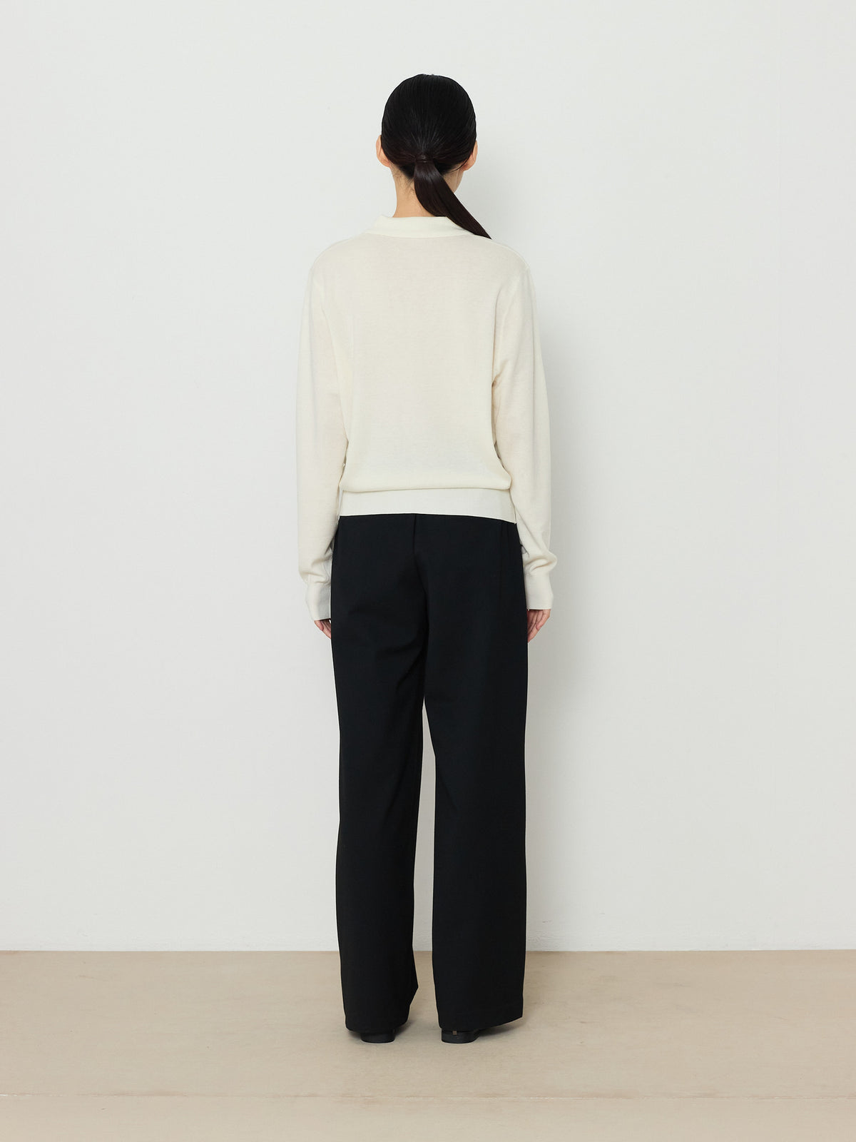 SOLID COLLAR KNIT [CREAM] 3