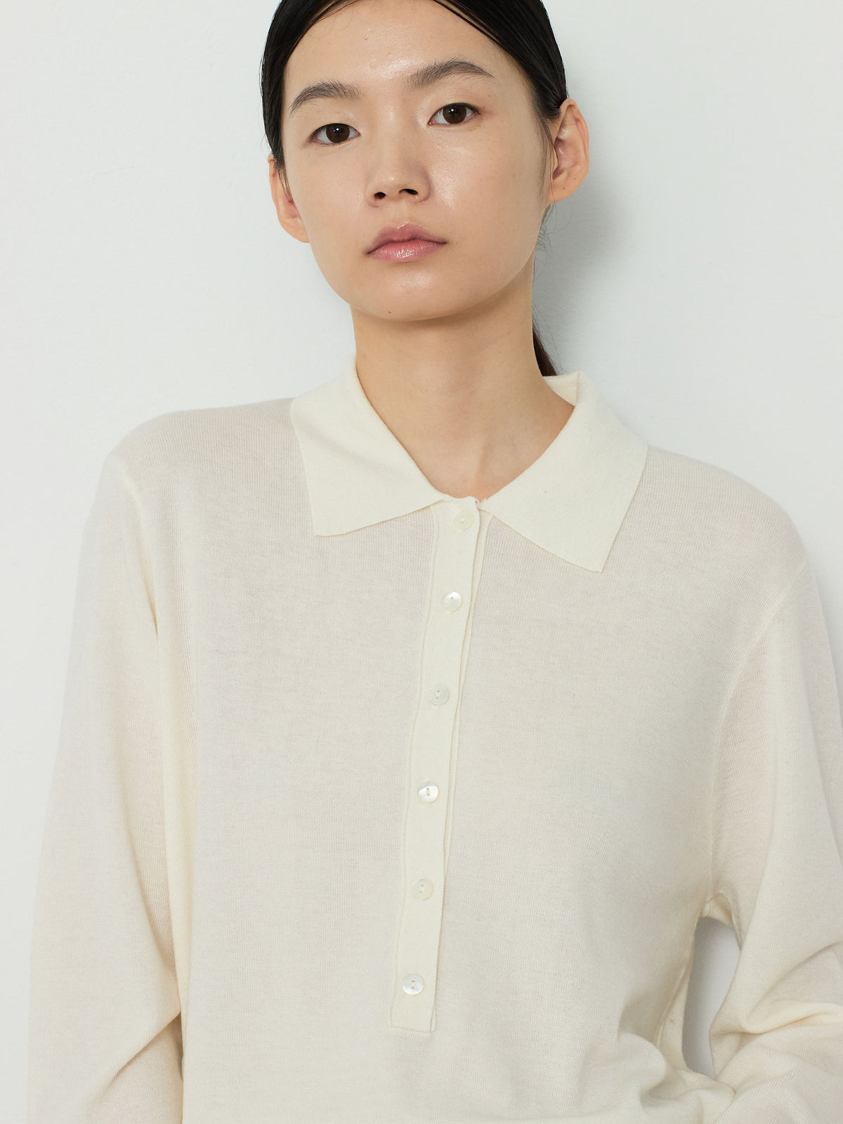 SOLID COLLAR KNIT [CREAM] 4