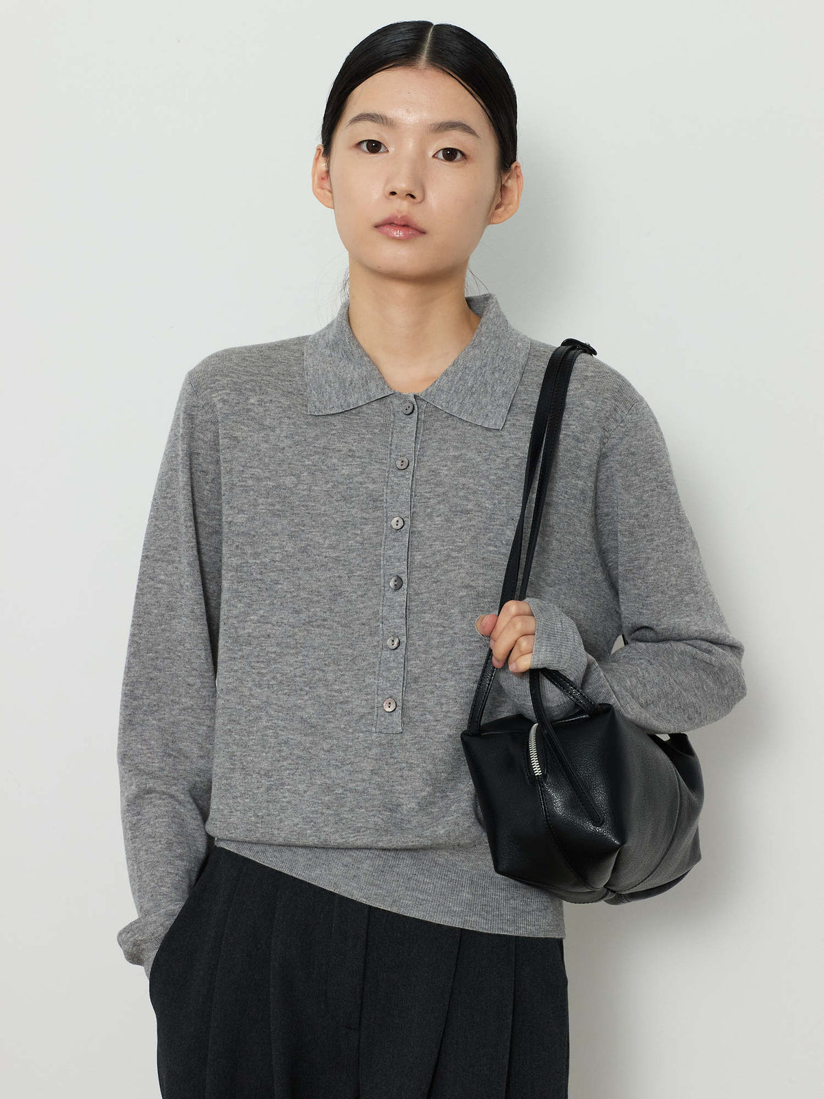 SOLID COLLAR KNIT [GRAY] 7