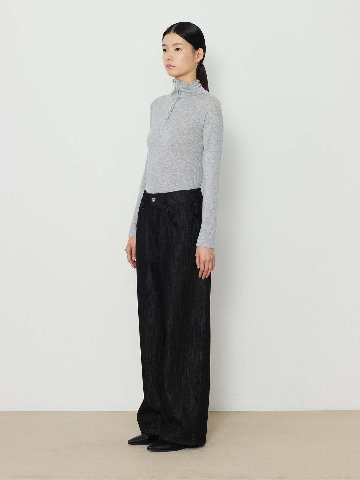 BARREL DENIM PANTS [BLACK] 18