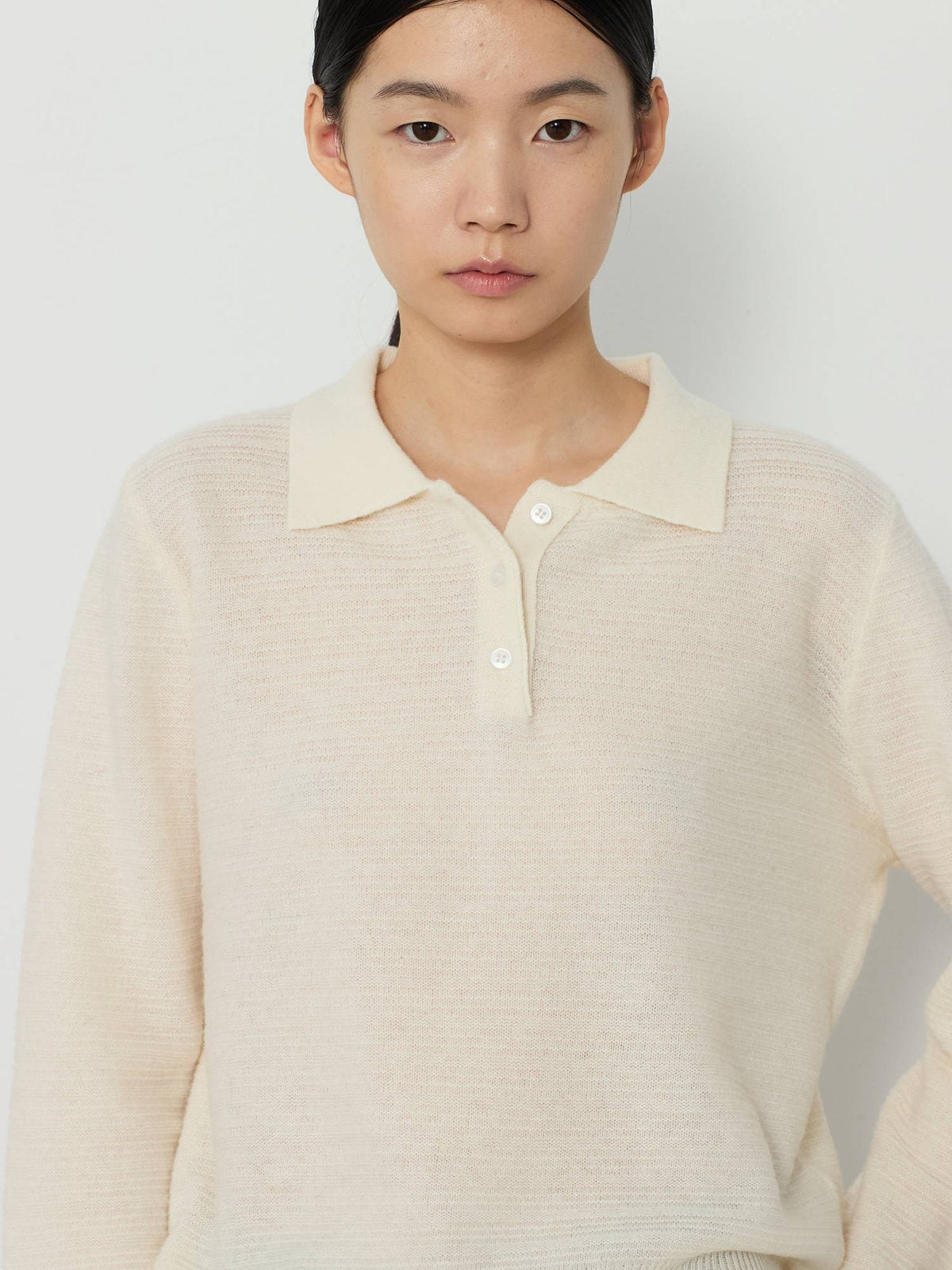 STRIPE JACQUARD COLLAR KNIT [CREAM] 9