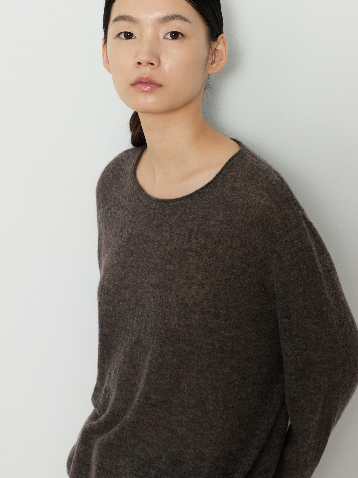 GAUZE ROUND KNIT [BROWN] 9