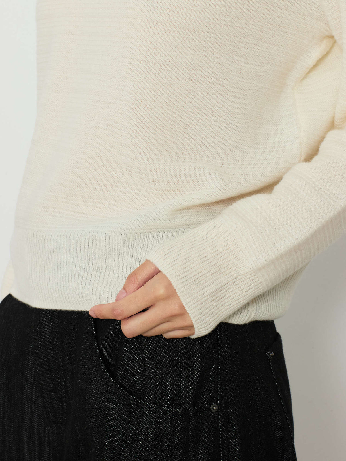 STRIPE JACQUARD COLLAR KNIT [CREAM] 12