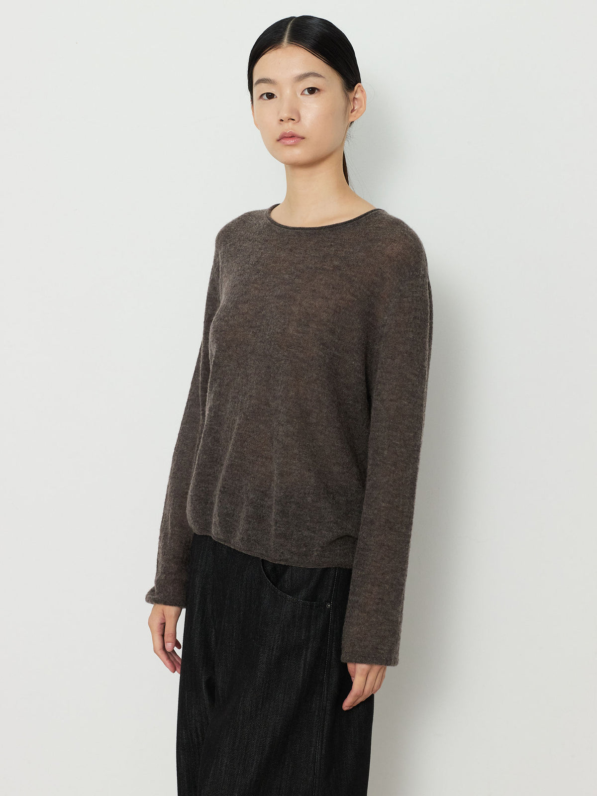 GAUZE ROUND KNIT [BROWN] 7