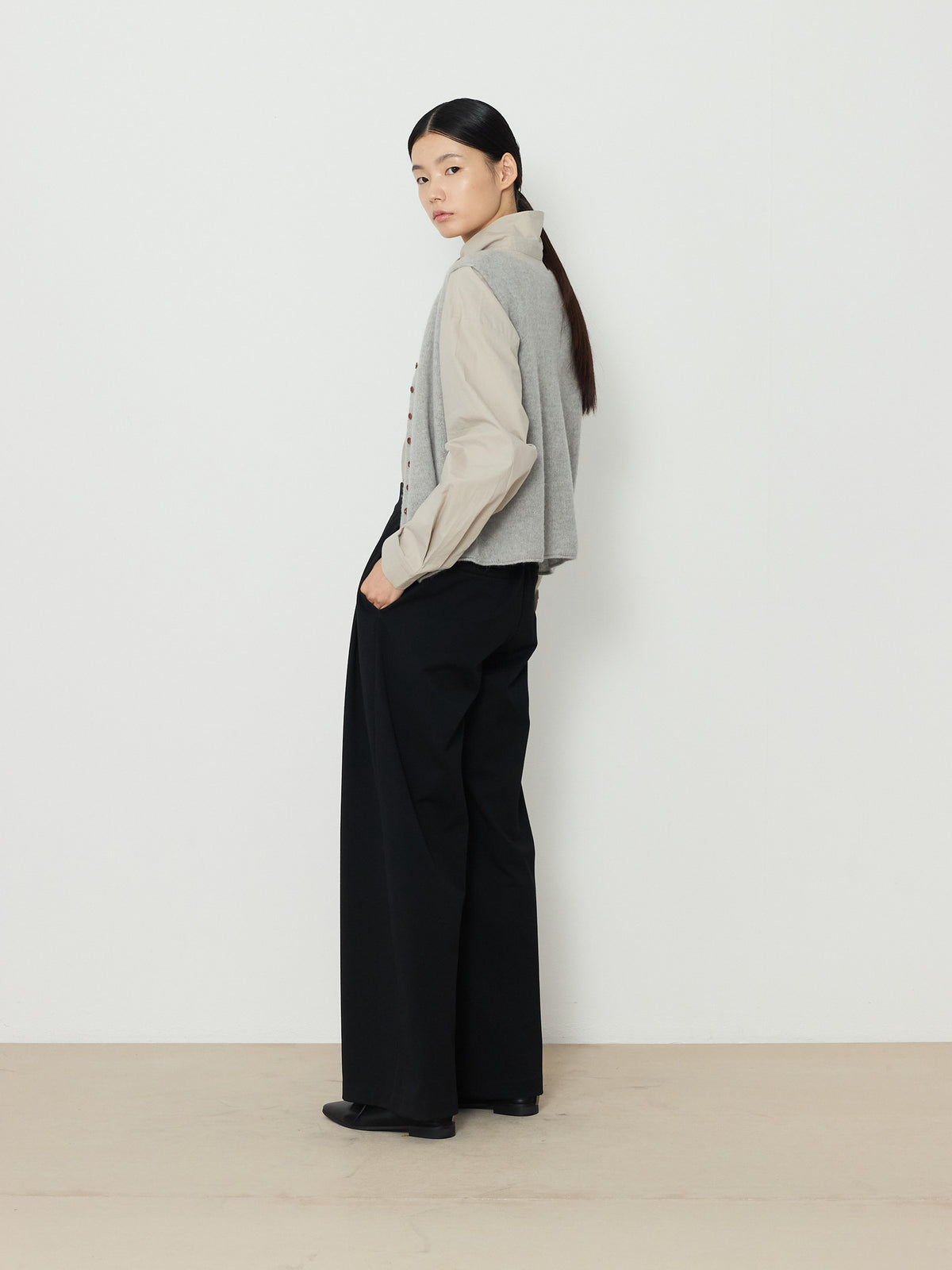 ALPACA BLEND KNIT VEST [LIGHT GRAY] 12