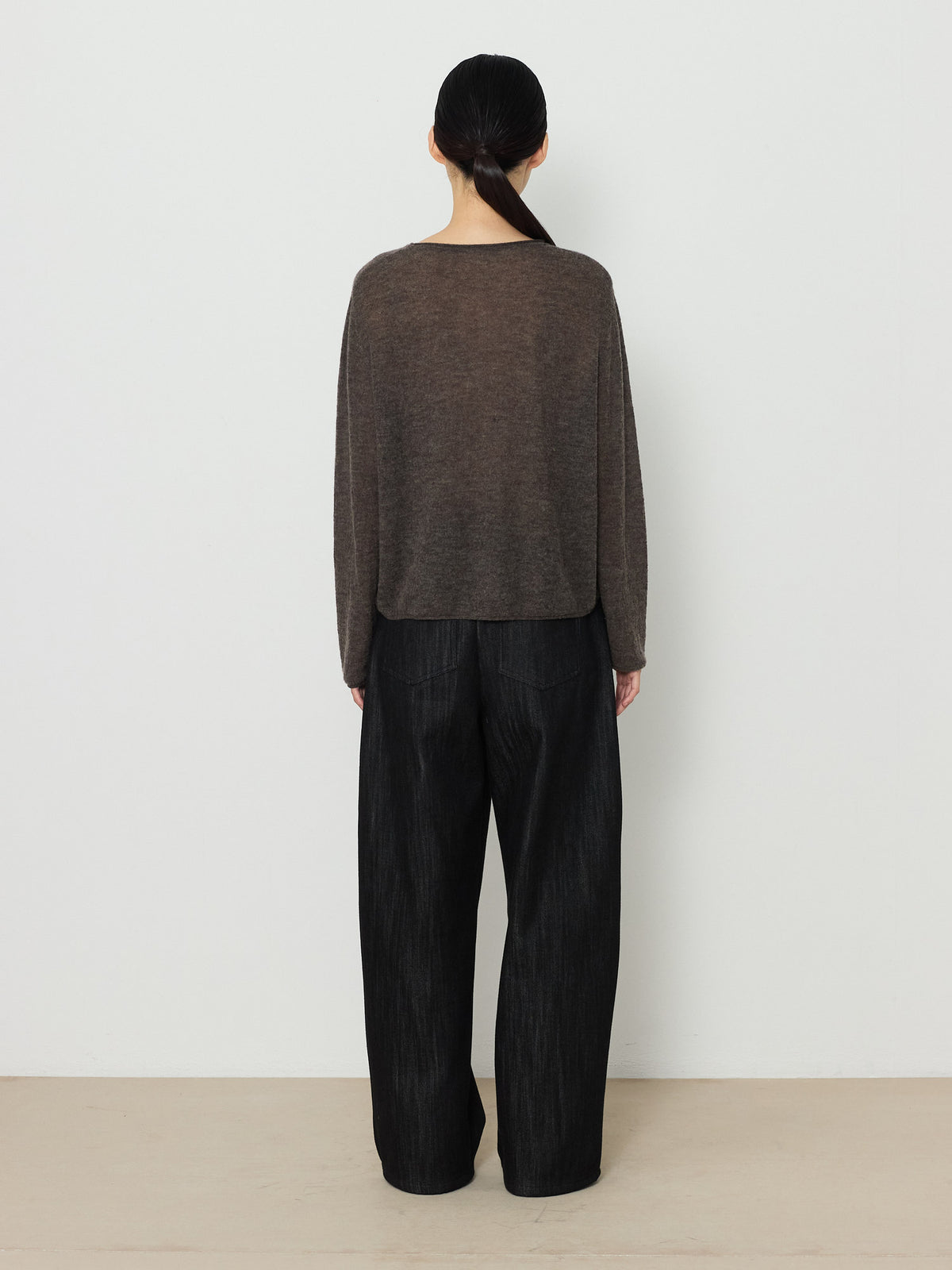 GAUZE ROUND KNIT [BROWN] 4