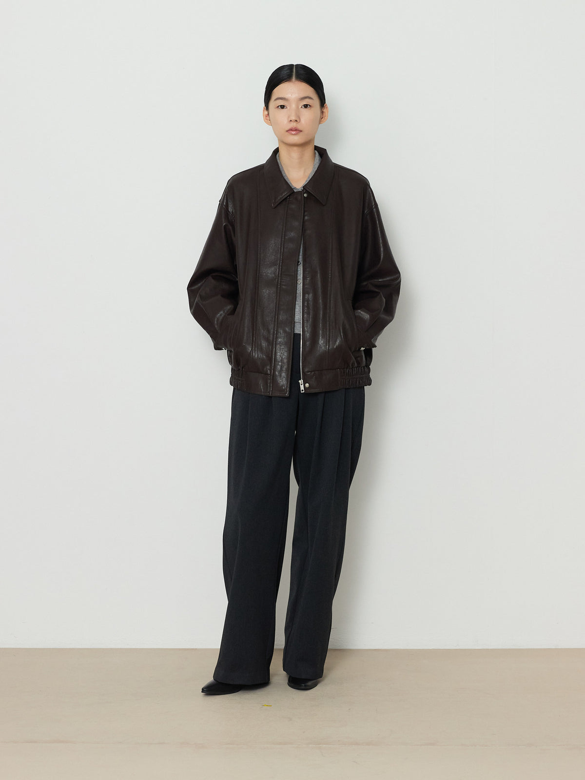 BANDING WIDE PANTS [CHARCOAL] 13