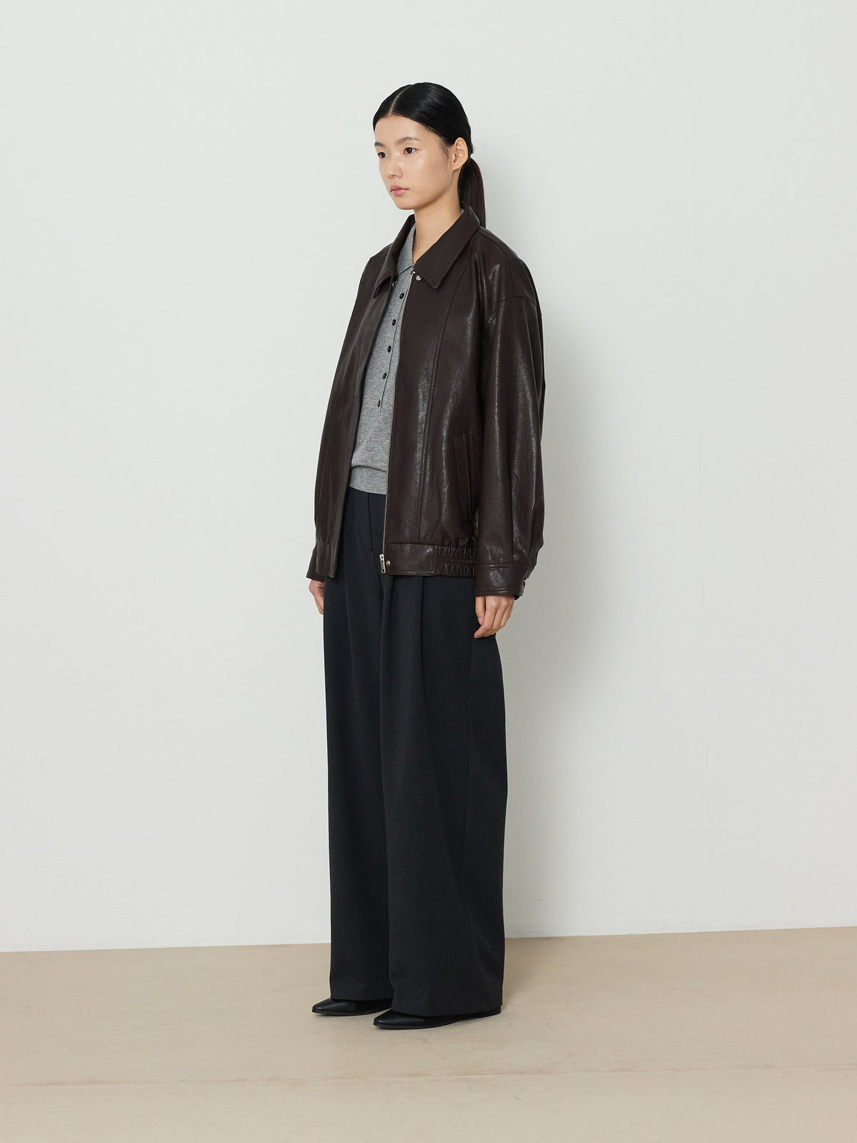 ECO LEATHER BLOUSON [BROWN] 2