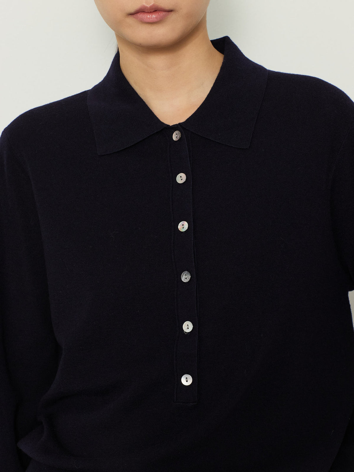 SOLID COLLAR KNIT [NAVY] 7