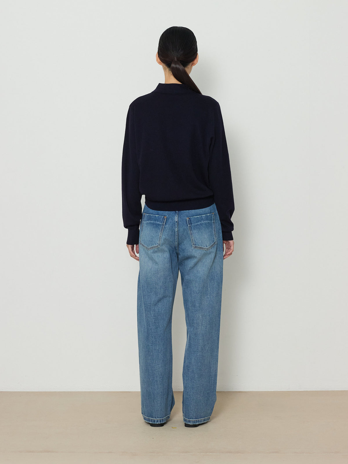 SOLID COLLAR KNIT [NAVY] 3