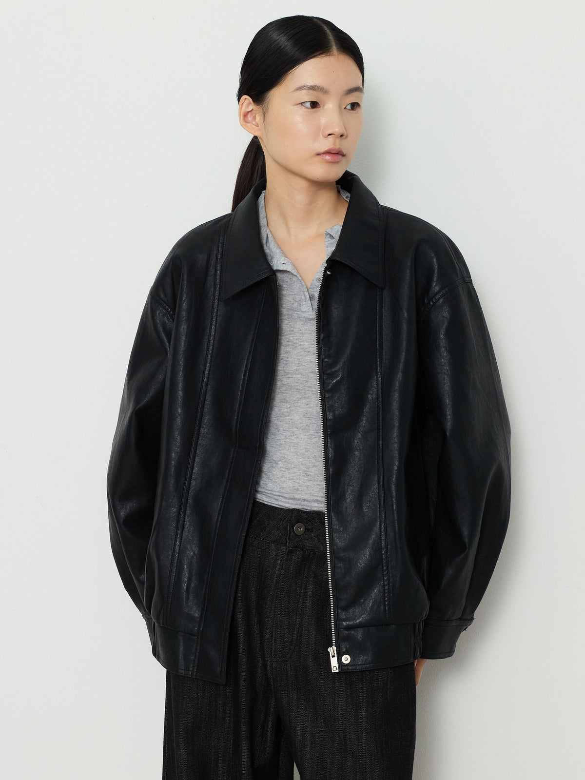 ECO LEATHER BLOUSON [BLACK] 7